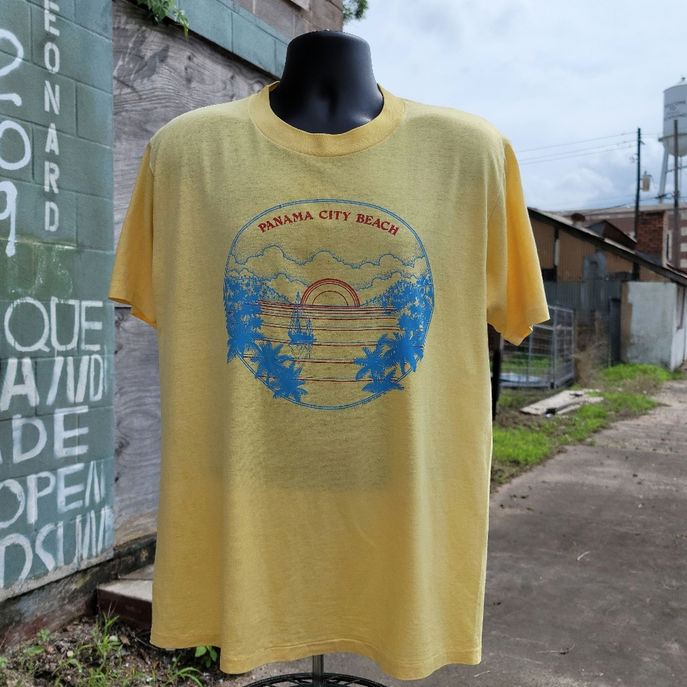 Vintage 80s Panama CIty Beach Single Stich T-Shirt